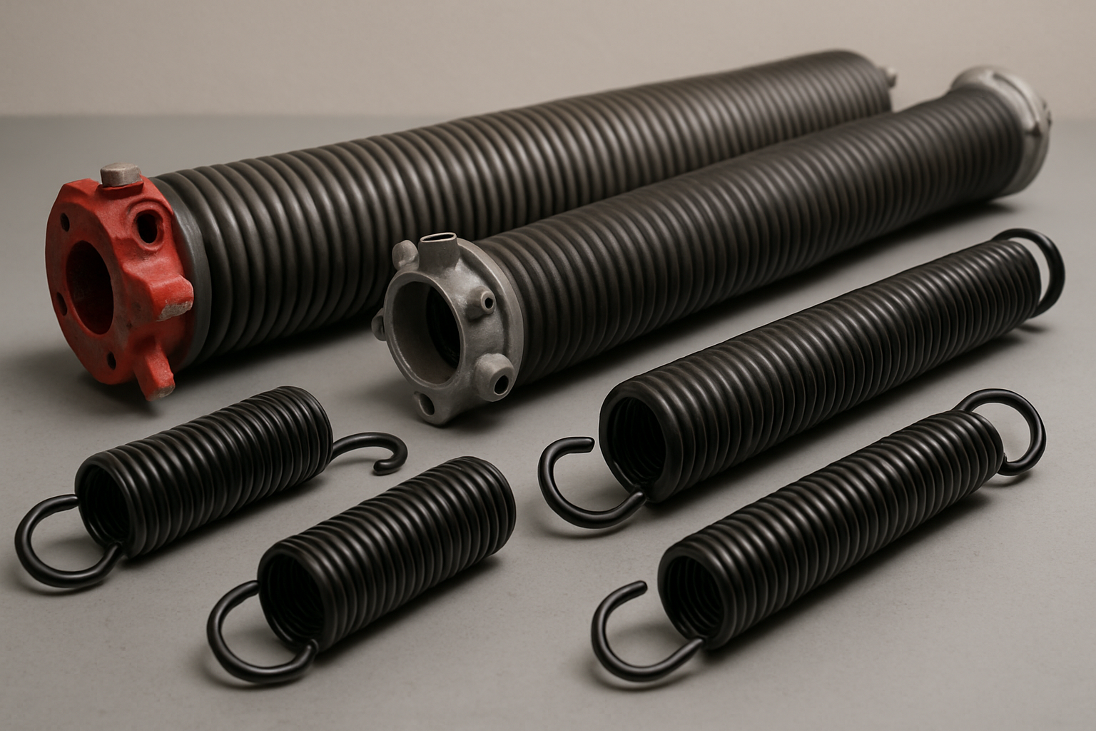 Different garage door springs sizes and types